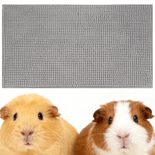 Mygeromon Guinea Pig Mat Cage Liner Fleece Bedding Washable (Grey) | 23 x 15 inch, Reusable, Polyester, for Rabbit, Small Animal Pad
