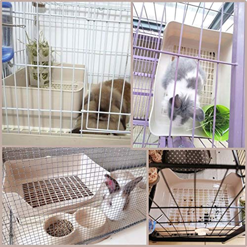 PINVNBY Large Rabbit Litter Box,Plastic Bunny Litter Pan with Drawer,Small Animals Trainer Corner Toilet Box for Adult Guinea Pigs Chinchilla Ferret Hedgehog (Brown) - color: Brown