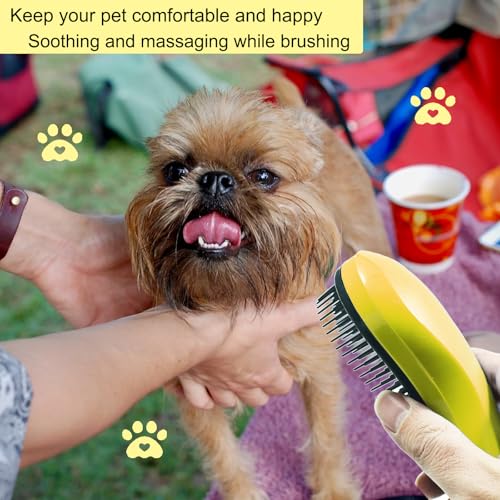 Puppy Brush, Soft Dog Brush for Grooming, Puppy Hair Remover Brush Comb, Grooming Tool for Poodles, Teddy, Yorkies, Maltese, Shih Tzu, Chihuahua, Yellow - color: Yellow