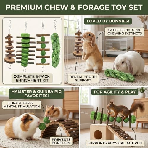 5pcs Hanging Rabbit Chew Toys Hay Ball Apple Stick Wood Pet Snack | natural timothy hay sticks for rabbits guinea pigs pets Teeth grinding support high fiber digestion handmade no additives - style: String-5pcs