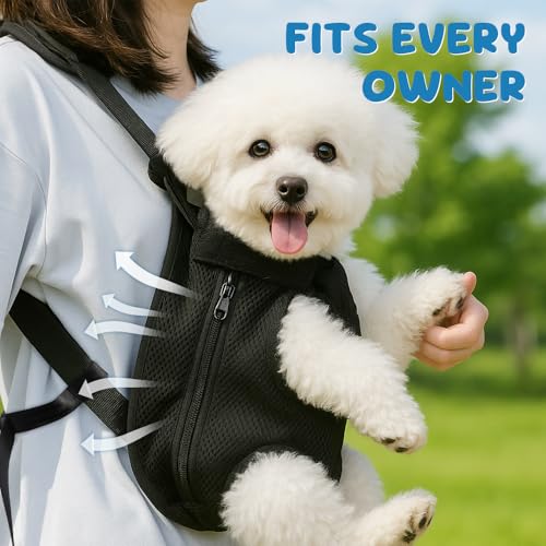 Mosago Dog Backpack Carrier with Thick Padded Bottom Support, 7–11 lbs | Adjustable Pet Front Carrier, Legs-Out Chest Carrier for Small to Medium Dogs, Easy Fit for Walking/Hiking/Camping/Traveling - size: L