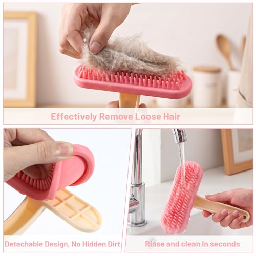 2 Pack Rabbit Brush Pet Grooming Brush for Rabbits Cats | Suitable for Rabbits, Short-Haired Cats, Guinea Pigs, Chinchillas, And Most Small Animals, Helps Keep Their Coat Clean
