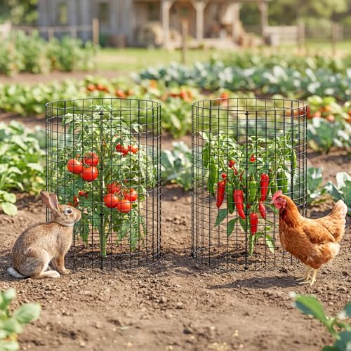 8 Pack Plant Protector from Animals, Wire Mesh Plant Cages for Garden – Sturdy Metal Plant Protectors to Keep Rabbits, Squirrels, and Animals Out – Ideal for Vegetables, Flowers, and Outdoor Plants - size: 8PACK-12*16inch
