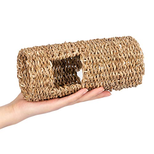 Niteangel Creative & Composable Hamster Tunnel: Edible Seagrass & DIY Tube | Mimic Wild Underground Habitat & Build Unique Burrow as Hideout for Small Sized Animals Like Hamsters Mouse Gerbils Mice - size: HC
