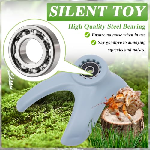 Hermit Crab Exercise Wheel - Silent Running Wheel for Crab Tank Accessories - Small Animal Wheel for Hamster Gerbils Hedgehogs (Blue) - color: Blue