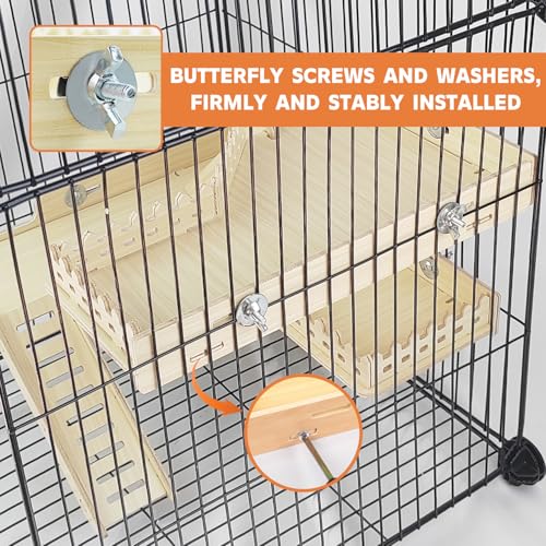 Hamster Wooden Platform,Chinchilla Cage Accessories,Hamster Ladder,Wooden Platform Jumping Board Climbing Ladder for Small Animal & Chinchilla, Guinea Pig, Hamster, Rat Cage