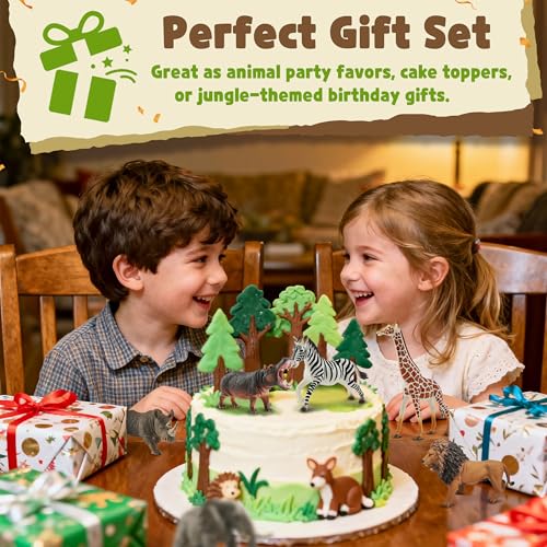 Zippytots 6PCS Safari Animal Figure Toys for Kids 3-5 Realistic Plastic Jungle Animal Figurines African Wildlife Learning Toys for Kids Boys Girls Toddlers - style: 6-PC Safari Animal Figures Set
