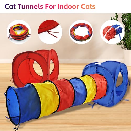 Large Rabbit Tunnel,Collapsible Bunny Tunnels Hideouts,Colorful Tubes for Rabbits XL Indoor Outdoor Small Animal Interactive Toys