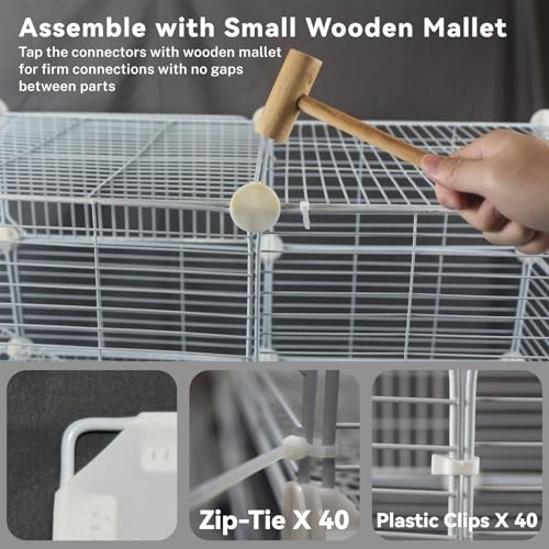 STILLCOVE 4-Tier Guinea Pig Cages Indoor: Small Animal Playpen with Trays | with Platforms and Ramps, Universal Wheels, C&C Pet Enclosure for Rabbit, Bunny, Hamster, Rat, Chinchilla, Hedgehog, Rodent - size: XL - 28.7" x 14.6" x 34.2"