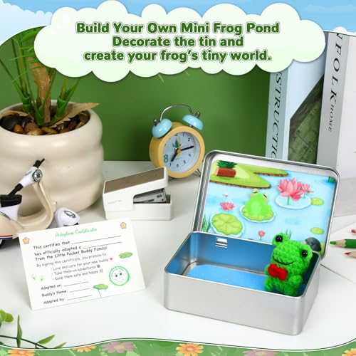 Little Pocket Frog Mini Frog Travel Buddy Cute Frog Collectible | Cute mini frog in a pocket tin, a collectible desk gift for coworkers, friends and frog lovers - style: Frog