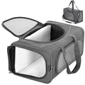 ‌Petsfit Airline Approved Pet Carrier for Small Dogs & Cats, 19x9x12 TSA Approved Carrier, with Removable Dual-Sided Padding (2-Way Placement) - Fits Under Most Airplane Seats, Escape Proof (Grey) - color: Grey, size: 19"L x 9.5"W x 12.0"H