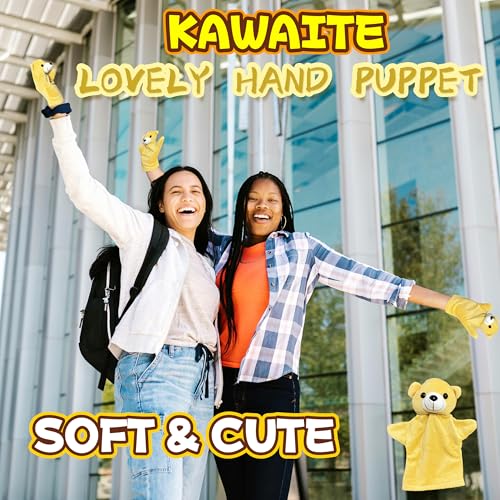 Brown Bear Hand Puppet Plush Toys (1 Pack) for Imaginative Pretend Play, Puppet Interactive Finger Toy, Cute Bear Stuffed Animals Hand Puppets for Toddlers, Kids Prizes, Easter Basket Stuffers - style: Bear