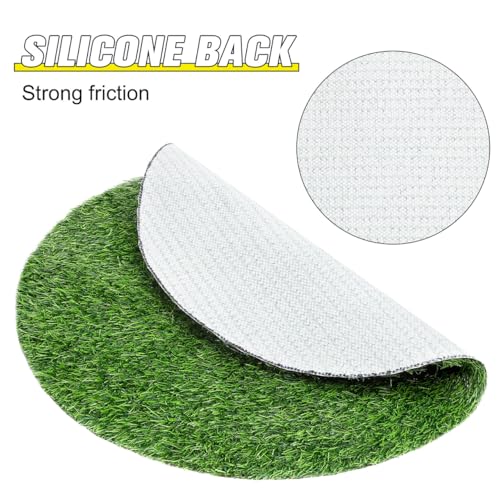 Simulated Grass Round Table Mat 20 Inch Artificial Grass Tabletop Decor for Wedding Party Banquet Indoor Outdoor Use, PVC Placemat