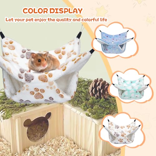 YedsIntu 3 Pcs Guinea Pig Hammock, Rat Ferret Hanging Hammock Guinea Pig Accessories for Small Animals Chinchilla Hamster Parrot Sugar Glider Ferret Squirrel (11"×11") - color: White, Blue, Green