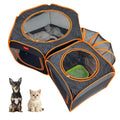 Portable Dog Playpen 2-Room with Tunnel, 3-in-1 Large Cat Crate Play Enclosure with Separate Areas, Foldable Pet Playpen for Puppy Kitten and Small Animals Indoor Outdoor - style: Large