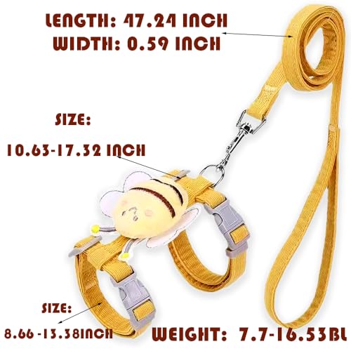 Cat Harness and Leash Set, Cat Harness Escape Proof, Rabbit Harness and Leash Set, Costumes for Cats and Bunny(A, Middle) - color: A, size: Middle