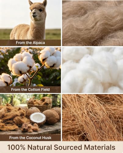 100% Natural Bird Nesting Material Refill 108g for Wild Birds & Small Pets | Premium Alpaca Fiber, Long-Staple Cotton & Coconut Coir, Safe Nesting Bedding for Hummingbird, Finches, Parrots, Hamsters