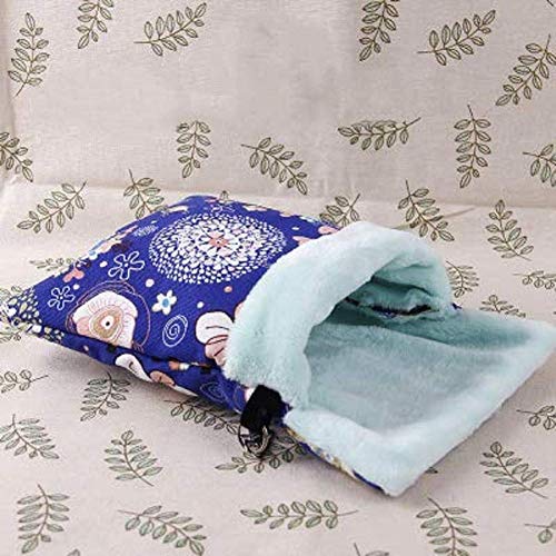 Litewood Sugar Gliders Sleeping Pouch Bag Small Pet Cotton Hanging Warm Comfortable Nest Bed for Small Animals Squirrels Marmosets Rats Hamster (LARGR,Blue Deer) - color: Blue Deer, size: LARGR