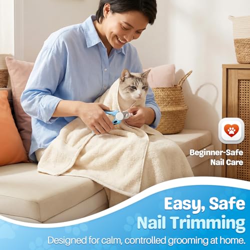 Flexzion Dog Nail Clippers and Cat Nail Trimmer with Safety Guard, Blue | Pet Nail Clippers with a 3.5 mm Stainless Steel Blade for Grooming Puppies, Indoor Cats and Small, Medium or Large Dog Breeds - color: Blue