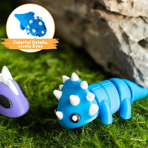 MONJITA 35 pcs Mini 3D Printed Animal Figurines, Flexible Articulated Fidget Toys, Cute Desk Decor, Party Favors, Goodie Bag Stuffers, Gifts for Kids Students Carnival Prizes Rewards (35pcs) - size: 35pcs Animals