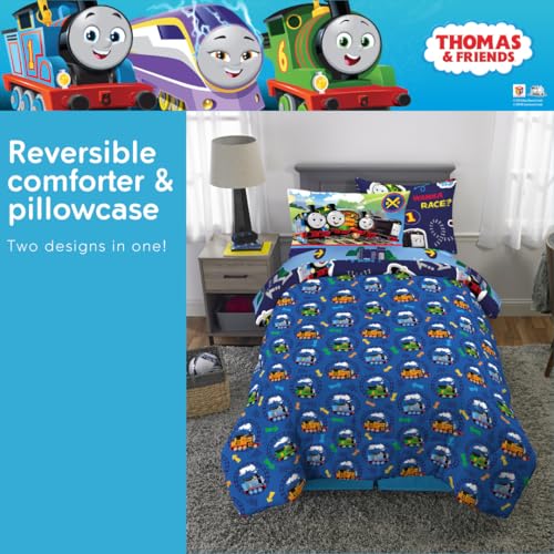 Franco Thomas & Friends Kids Bedding Super Soft Comforter and Sheet Set with Sham, 5 Piece Twin Size, (Officially Licensed Product) - color: Thomas & Friends, size: 5 Piece Twin Size