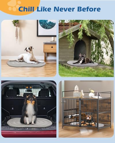 Papettly Pet Dog Cooling Mat 35“x19” Reversible Cooling Pad for Dogs and Cats, Comfort Ice Silk Cotton Summer Dog Bed Outdoor Indoor Washable, Ideal for Kennel Sofa Floor Car Seats - size: 35x19 IN