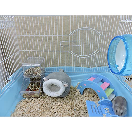 WishLotus Hamster Bed, Soft and Warm Mini House, Non-Slip Sleeping Nest for Dwarf Hamsters, Mini Hedgehogs and Small Pets (Grey) - color: grey