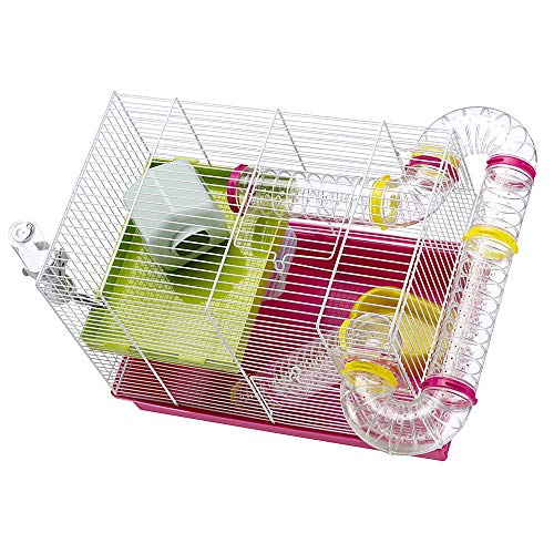 Ferplast Laura Small Hamster Cage | Fun & Interactive Cage Measures 18.11L x 11.61W x 14.8H & Includes All Accessories - style: Laura Hamster Cage