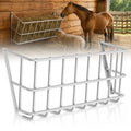 25 Gallon Wall Mount Hay Feeder, Metal Hay Rack for Goats and Horses | Galvanized steel, livestock feeding rack, barn stall feed holder, space-saving, rounded edges, easy install