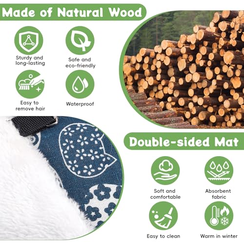 Kalolary Guinea Pig Hideout Wooden Guinea Pig Castle with Stair Hammock Mat | Detachable Double-Decker Guinea Pig House for Small Animals Hamster Chinchilla Bunny Ferret Rabbit Hiding Playing Sleeping