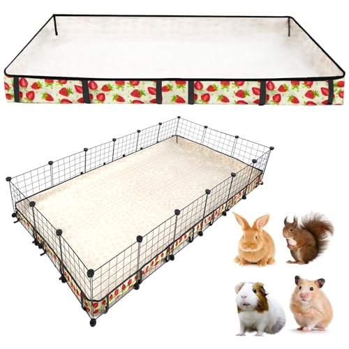 Guinea Pig Cage Liner，Washable Waterproof Oxford Cloth Cage Liners for Small Animals,Hamster Chinchilla Hedgehog Rabbit and Other Small Animals Not Include Cage(36x72 inches) - size: C&C 3x6(36x72 inches)