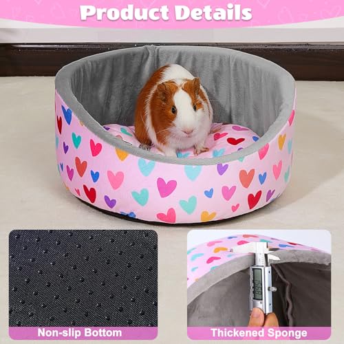 Glittme Soft Guinea Pig Bed, 11.8" Machine Washable Small Animal House Bed | Small Animal Hideout Features A Thick Removable Mat And Plush Fleece For A Cozy Resting Spot In Various Pet Cages