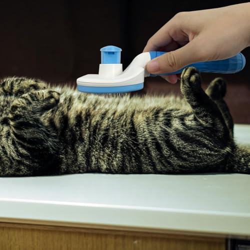 Pet Cleaning Deshedding Brush,Pet Hair Removal Brush for Shedding Massaging Grooming for Small Dogs,Cats,Rabbits(blue) - color: blue