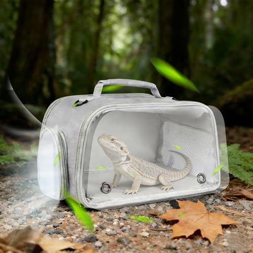 WEVONIGU Expandable Small Animal Backpack Carrier with Clear Bubble Window Large Space Travel Cage for Hedgehog Rat Parrot,Bearded Dragon,Sugar Glider,Airline Approved (Grey, Carrier) - color: Grey, size: 8.0"L x 7.0"W x 5.0"H
