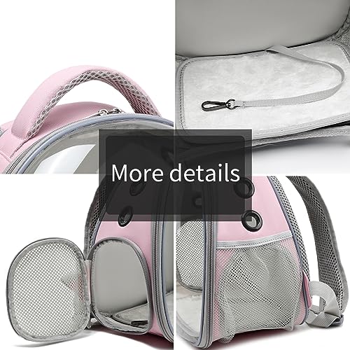 Portable Travel pet Backpack Carrier Hamster Bag Guinea Pig Bird Small Dog cat Turtle Carrier Rabbit Cage Squirrel Bearded Dragon Breathable Hangbag (Pink) - color: pink
