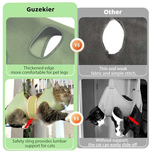 Guzekier Cat Grooming Hammock Harness for Cats, Cat Nail Clipper | Cat Restraint for Nail Trimming with Adjustable Sling for Easier Grooming - size: XS（Suitable for 8-12lbs）
