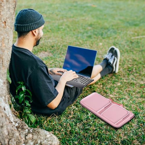 Keyboard Carrying Case for Logitech MK270 MK345 MK335 MK955 | For Office Users, Commuters, and Travelers; Organizer with Mouse and USB Receiver Pocket, Case Only - Pink - color: pink