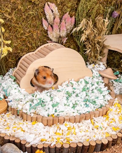 Niteangel Paper Pellets Hamster Bedding: 36L White Absorb Odors & No Dust | Respiratory-Friendly & Encourage Digging Instinct - DIY Tunnel System for Syrian Dwarf Hamster Gerbil Mice Rat or Small Pets - size: 36L - White Paper Bedding