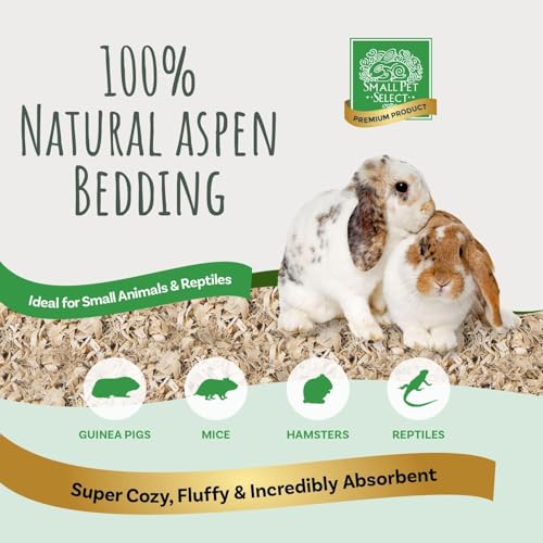 Small Pet Select Premium Natural Aspen Bedding, Animal Bedding for Small Indoor and Outdoor Pets, Made in the USA, Size 41 L Pack - size: 41 L