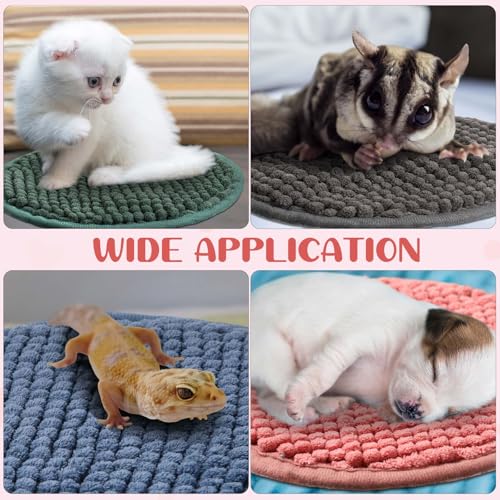 4 Pcs Guinea Pig Cage Liner 12 Inch Round Washable Chenille Pee Pads Pet Dog Cat Bedding Training Mat Reusable for Small Animals Puppy Bunny Hamster Chinchilla - color: Mixed Color, size: Diameter 12 Inch, style: Low Pile Chenille