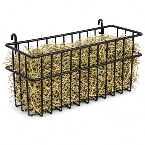 Rabbit Hay Feeder, Metal Wire Basket with Hooks for Guinea Pig Cages | Open wire design keeps hay accessible and helps reduce cage mess for rabbits, guinea pigs and chinchillas.