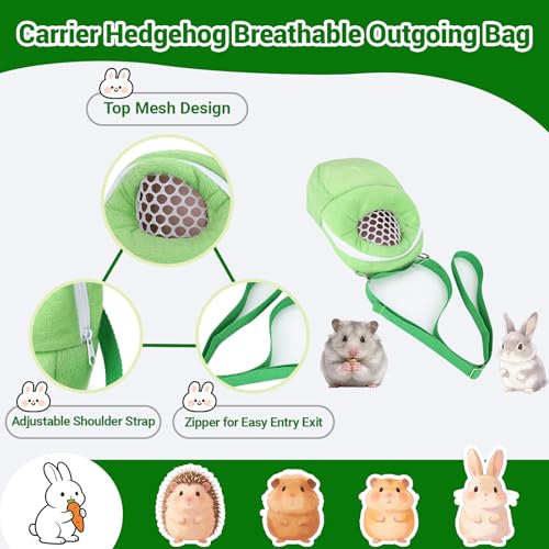 Carrier Hedgehog Portable Travel Backpack Breathable Outgoing Bag Bonding Pouch for Small Pets Hamsters Sugar Glider Chinchilla Guinea Pig and Squirrel