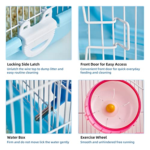 Hamster Cage, A Wire Rat Cage with a Large Space for Dwarf Hamsters, Guinea Pig, Gerbils, Mouse or Other Small Animal Cage. - color: Green