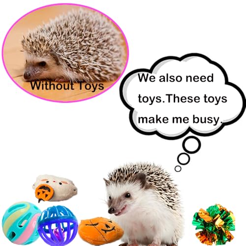 10 pcs Christmas Cute Hedgehog Enrichment Toys Hedgehog Supplies Cage Accessories Small Animal Ball Bell Pet Interactive Stuffed Toys (Halloween) - color: Halloween