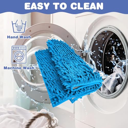 PINVNBY Guinea Pig Cage Liner Washable Fleece Pee Pads Reusable & Non-Slip Guinea Pig Bedding Rabbit Training Mat Small Animal Cage Accessories for Bunny Hamster Rat Ferret (Blue, 55" x 28")