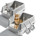 2PACK XL Stainless Steel Litter Box with Lid, Extra Large Cat Litter Boxes | High Sided, Never Absorbs Odors, Leak-Proof, Stain-Free, Scoop and Mat Included - size: 2 pack-XL(23" x 14.6" x 10")