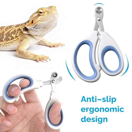 Stainless Steel Bearded Dragon Nail Clippers, Small Animal Nail Clippers, Cat Nail-Clipper, Professional Reptile Grooming Tool with Precise Angled Edge, Claw Trimmer for Birds, Cat, Dog Small Animals
