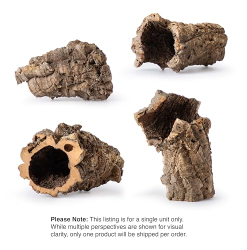 Galápagos (05505) Natural Cork Bark for Reptiles – Ideal for Bearded Dragons, Snakes, and Geckos – Climbing Accessory for Terrariums, Turtle Tanks, and Bird Cages, Tube 7” – 9”, Natural