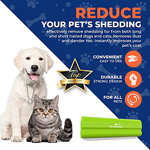 EquiGroomer 5-Inch Undercoat Deshedding Brush for Dogs & Cats, Lime | Best for dogs up to 100 lbs and cats of any size, short or long hair, stainless blade, no cutting or pulling - color: Lime, size: 5 Inch