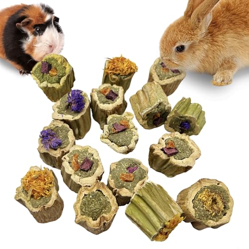 Rabbit Chew Toys for Teeth Guinea Pig Treats Papaya Wood for Bunny (7oz) | bunny supplies,rabbit enrichment toys,rabbit stuff,rabbit toys for bunnies boredom,for bunny guinea pig chinchilla Hamster - size: 7.05oz（Combination）